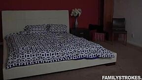 cute stepdaughter emily willis and her bff sami parker sneak in a sleepover movie night. then stepdad joins for a threesome, fucking both petite asian teens with blowjobs and pussy licking.