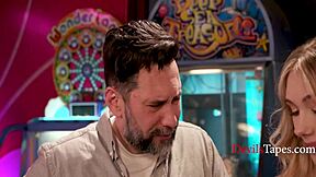 Fucking my stepdad outdoors in public view. Pac Man just watches the taboo action unfold.