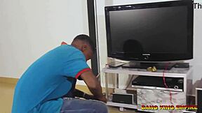 Desperate ebony milf rides big black cock cowgirl for creampie orgasm 🔥