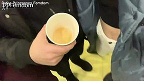 Oh My God Public Humiliation And Spitting From Petite Teen Princesses In Femdom Domination! Watch Slave Swallow Saliva In Outdoor Ffm Action!