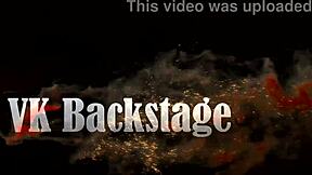 Hot Pearl takes double penetration from two big cocks with piss, gaping, and rough anal in uncensored backstage combo