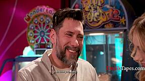 Fucking my stepdad outdoors in public view. Pac Man just watches the taboo action unfold.