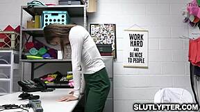 Maya Woulfe deepthroats big cock and fucks in office to avoid punishment