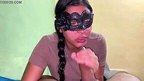 i'm a horny latina teen giving deepthroat blowjob with brackets being submissive in homemade reality slut adventures