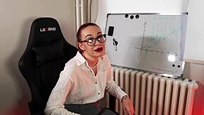 Raw Hookup with Hot Teacher Bent Over in Doggystyle Quickie! Pretty Redhead Teen Moans While Riding Rough