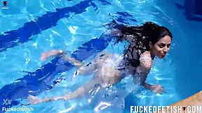 sexy helen star white swimwear pool new scene w42 with big ass brunette slut