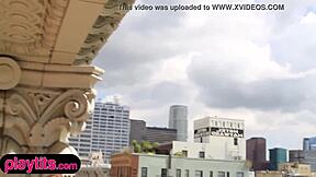 Hey, let's enjoy this awesome redhead cyberchick of the year with her petite ass and tight pussy