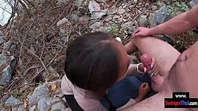 Amateur Teen Couple Has Public Sex on Island in Thailand with Bent Over Blowjob and Hardcore Fucking?