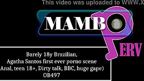 Hey barely 18y Brazilian Agatha Santos, ready for your first porno scene with anal assfucking, huge BBC gaping, and dirty talk in cowgirl riding?