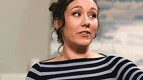 Petite milf with small tits footfucks her blonde neighbor's hairy pussy. They kiss and lick in intense lesbian session.