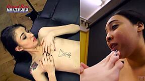 bewitching olyssia gives busty raquel love a halloween oral treat!