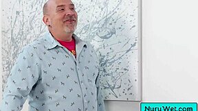 natural busty blonde masseuse lilly bell gives wet nuru massage to codey steele with hairy pussy action