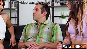 Hey, these hot teen girls are fucking their stepuncle for cash in a wild threesome! 💸