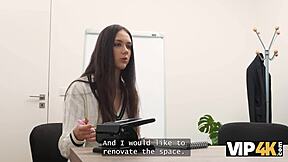 Vip4k, my first time trying office glory hole with European brunette casting 😏