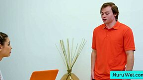 sexy blonde teen masseuse delilah day gives wet nuru massage to anthony pierce