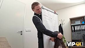 Vip4k, my first time trying office glory hole with European brunette casting 😏