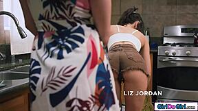 hey, busty stepmom just found a reason to spank that petite 18+ stepdaughter