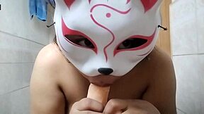 Chubby Asian Sucking Dildo For Viewers As Sexy Solo Fetish Action