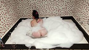 Wife enjoys time alone while hubby works