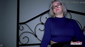 Platinum Blonde Coed Annie Archer Delivers Blowjob and Takes Wet Muff Pounding