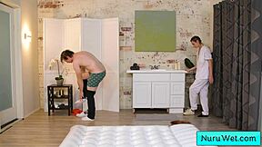 sexy blonde teen masseuse delilah day gives wet nuru massage to anthony pierce