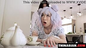 asian teen flaunting cute petite assets with japanese jav thinasian style