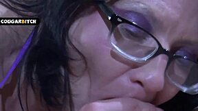 Chubby mature cougar in fishnets moans during doggystyle sex with young stud until orgasm