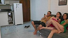 Naughty Brazilian Friend Teaches Wife To Dance And Gets Husband Hard! Latina Ffm Threesome With Deepthroat Gagging And Rough Pussy Banging