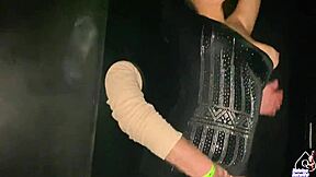 Bold Wife Engages In Glory Hole Action With Stranger As Cuckold Husband Watches Intensely