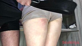 in this naughty pov scene, the curvy teen step-sister gets punished with spanking and rough doggystyle fucking for her taboo clothes