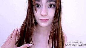 shy brunette teen babysitter experiences intense strapon orgasms during lesbian casting