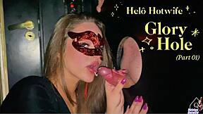 Bold Wife Engages In Glory Hole Action With Stranger As Cuckold Husband Watches Intensely