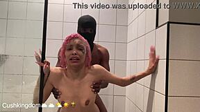 michikomalandro gives close up bbc blowjob before intense anal fucking in shower