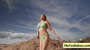 Naughty Natural Busty Blonde Teen 18+ Sahara Skye Sucks Friends Dick Charles Dera and Reveals Boobs at Beach