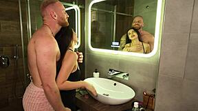 persistent guy convinces sexy brunette to fuck and skip the theater