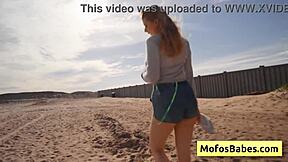 Naughty Natural Busty Blonde Teen 18+ Sahara Skye Sucks Friends Dick Charles Dera and Reveals Boobs at Beach