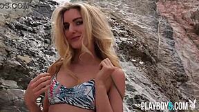 Watch these two petite 18+ blonde milf model babes strip down and get fully naked for playboy!