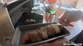 spicy latina, i'm riding your big fat dick outdoors at the bbq right now