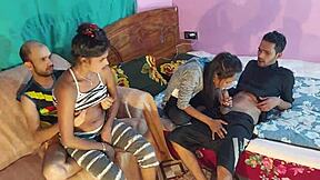 foursome interracial sweat party with desi hot sexy girls fucking their boyfriends hanif and popy khatun