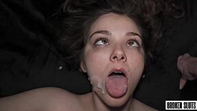 submissive girl takes control in a passionate moment.