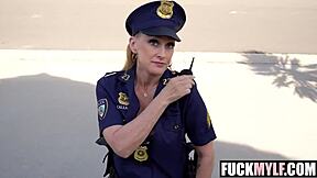 Police catches guy at home but milf Wendy Raine offers big ass pov justice