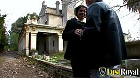 oh man i cant believe this dirty teen 18+ clarysse got fucked outdoor at the castle like that