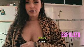 Want to join this petite brunette latina for breakfast in lingerie and cum together?