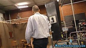 femdom teen 18+ rides big black cock in interracial cuckold fetish with handjob and facial cumshot