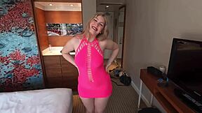 Young Curvy Blond Girl With Big Natural Tits Sucks And Swallows Cum From Stepbrother