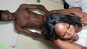 oh man this african lady is handling it so strong on the bed