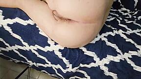 My chubby Latina student easily takes creampie in hairy pussy during first homemade fuck