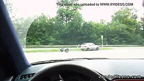 Blonde Amateur Hitchhiker Gives Blowjob And Fucks In Car Pov