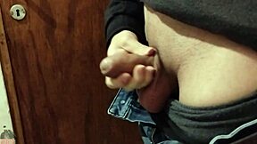 i love jerking-off my big cock in the bathroom for this homemade solo masturbation with my skinny body