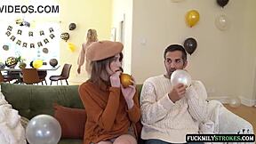 Stepdaughter skips panties under miniskirt tempting horny stepfather to rough sex